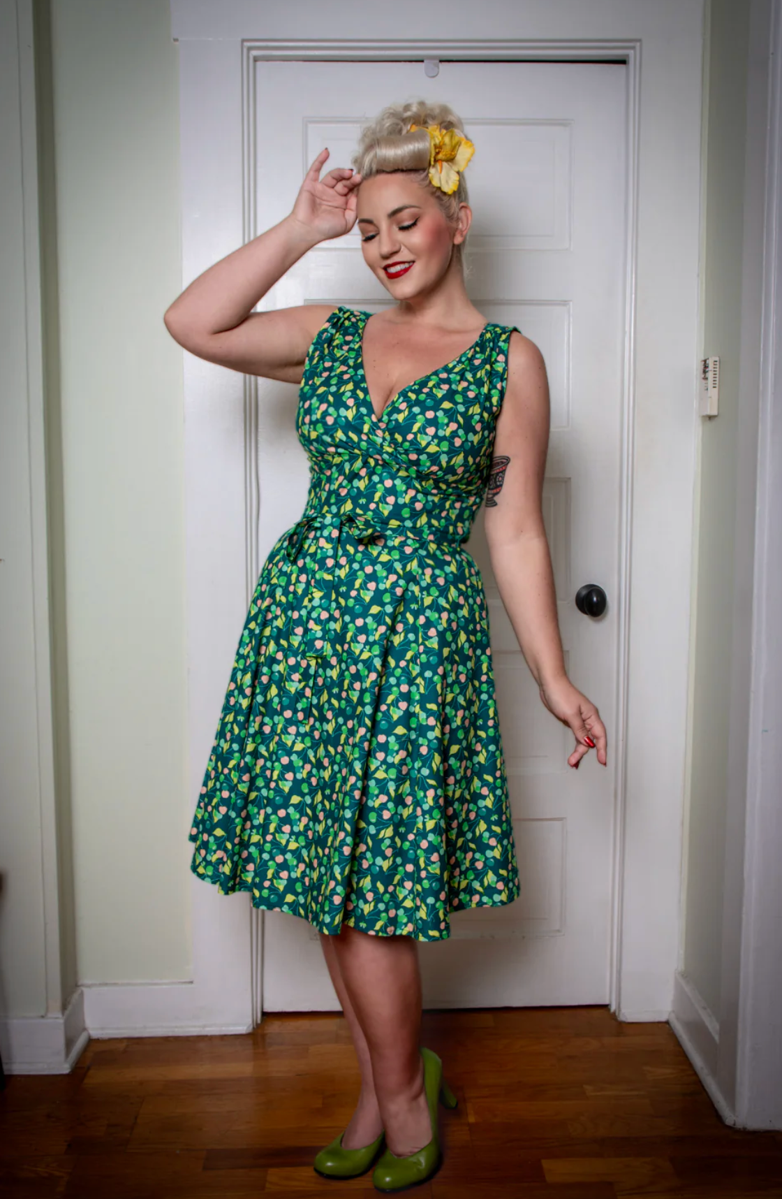 Dress Cherry Green HH