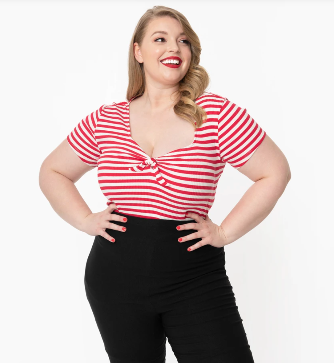 Red Stripe/ Small Bow