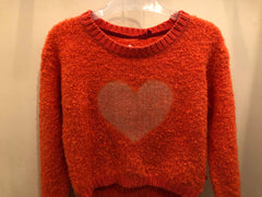 Chunky Heart Orange Sweater