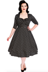 Maria Dress Black Polka Dress