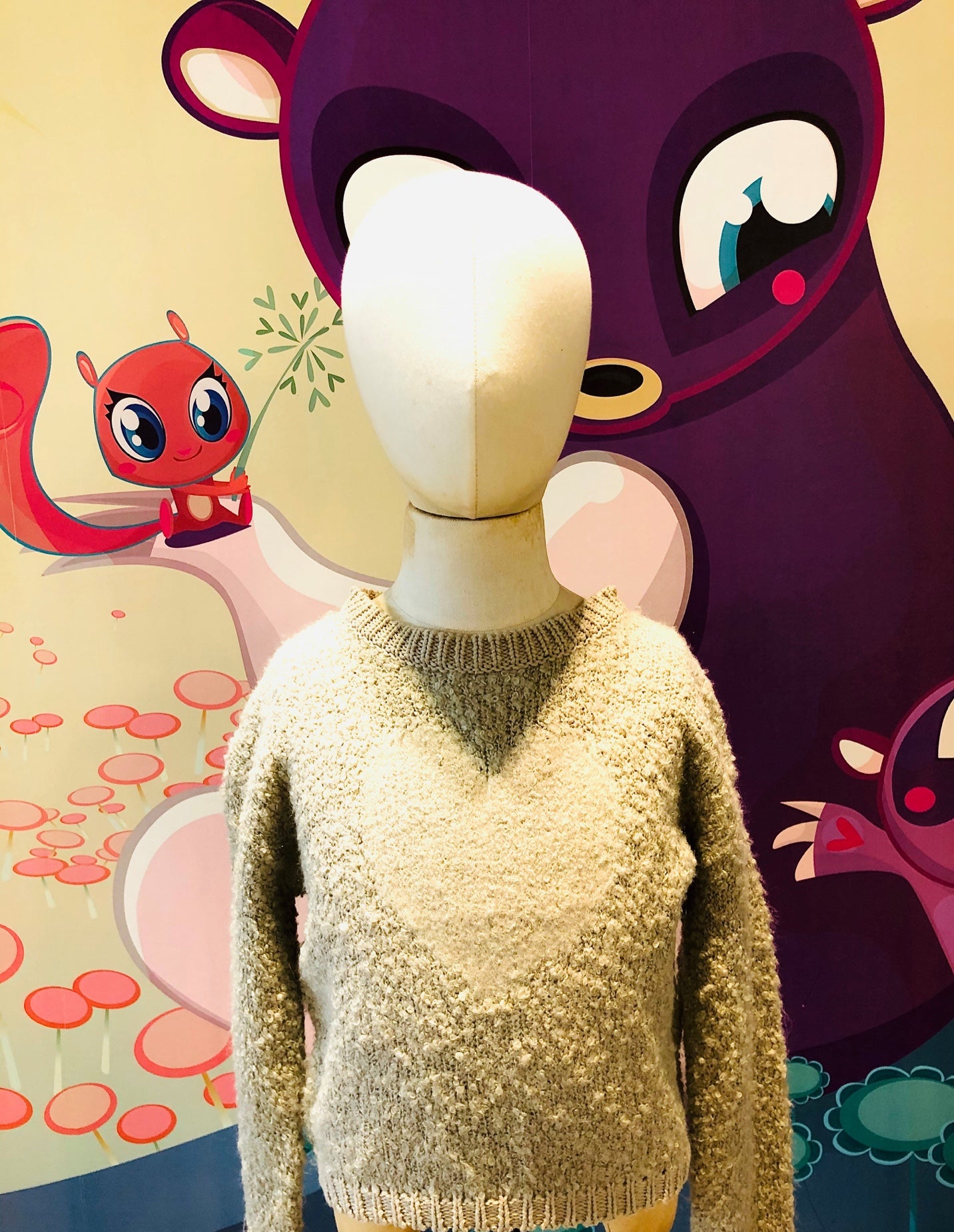 Chunky Sweater Heart Beige