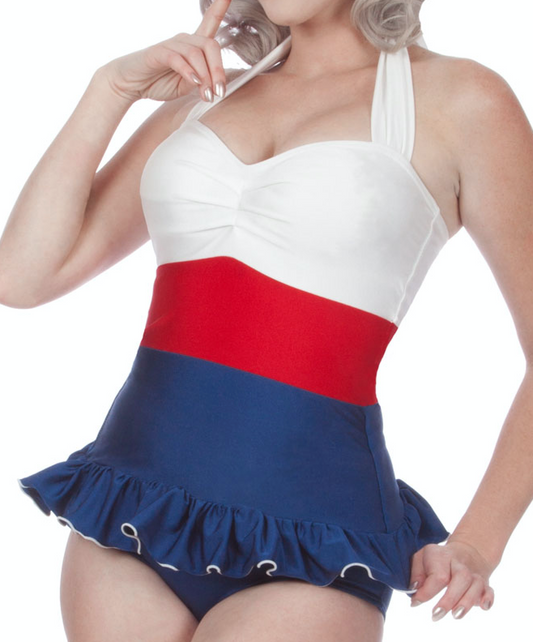 Halter USA Trim Swimsuit Tankini