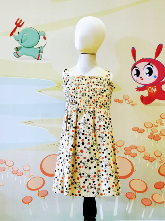 Orange/Brown Dot Dress Kids