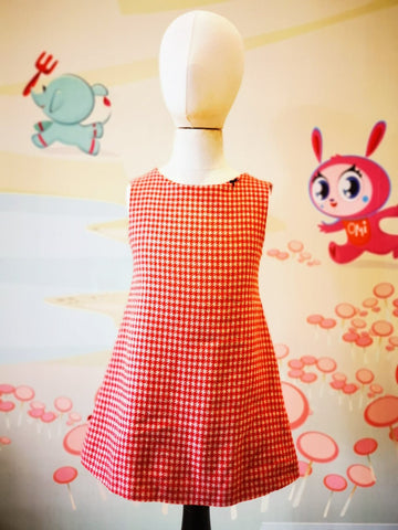 Simple Dress Red Houndstooth