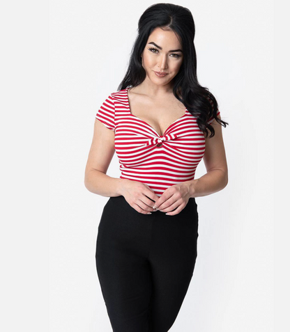 Red Stripe/ Small Bow