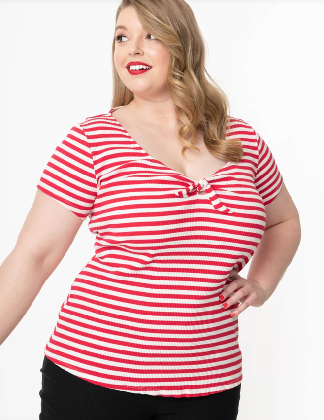 Red Stripe/ Small Bow