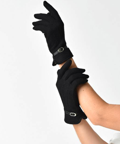 Gloves Buckle Black